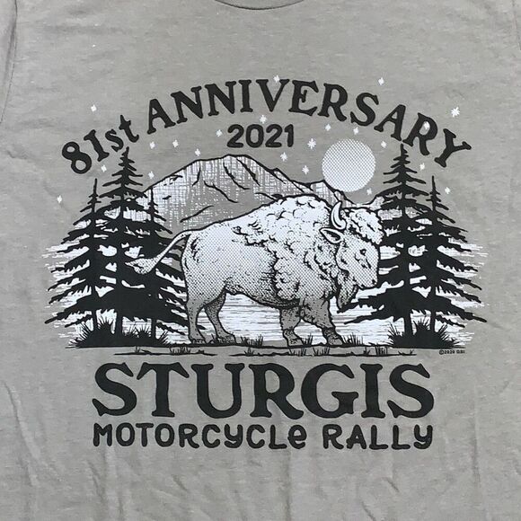 Sturgis 81st Anniversary Women Small Shirt Motorcycle Rally 2021 Buffalo Graphic - Picture 2 of 7